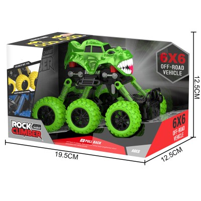 HY500-475A Latest six wheels pull back car rock climbing pull back car pull back car with suspension function for kids