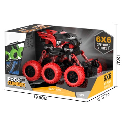 HY500-464A hotest six wheels pull back car rock climbing pull back car pull back car with suspension function for kids