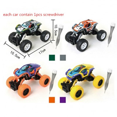 Children Toys Intelligent Modified Model Car Climbing Self-Assembly Metal Pull Back Car with 4 assorted color