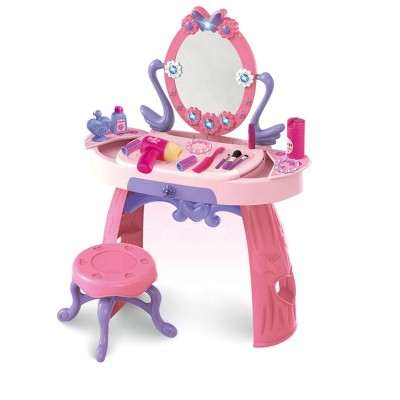 Luxury Kids Make up Table For Girl Toy Pretend Beauty Play Set With 7P